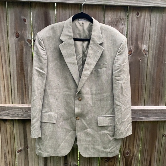 Oscar de la Renta tan single breasted jacket, size 46R - Picture 1 of 7